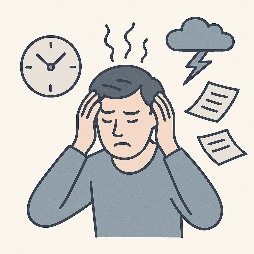 Stressed person illustration